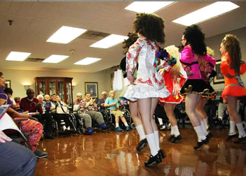 Dancers performing at nursing home