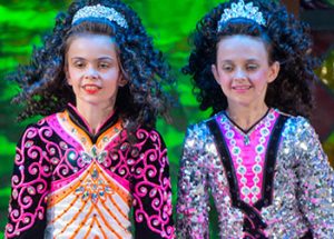 Two girls Irish dancing